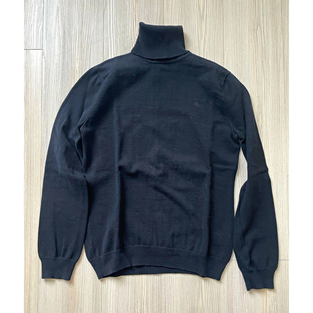 Lauren Ralph Lauren Wmns Black Cotton Knit Turtleneck Pullover Sweater Size PS